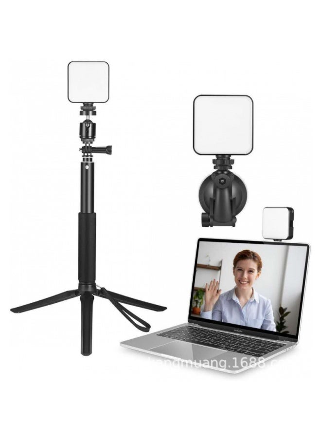 General - W64 Mobile Phone Camera Photography Light Small Mini Fill Light Double Color Temperature Adjustable Charging Video Live-Light Source Color:Extension Rod - Image 1