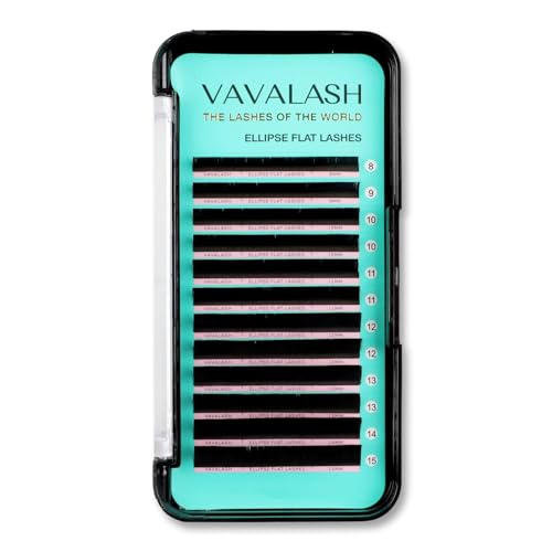 VAVALASH Ellipse Eyelash Extensions 02mm D Curl 14mm Flat Eyelash Extension Supplies Light Lashes Matte Individual Eyelashes Salon Use Black Mink False Lashes Mink Lashes ExtensionsD0214mm