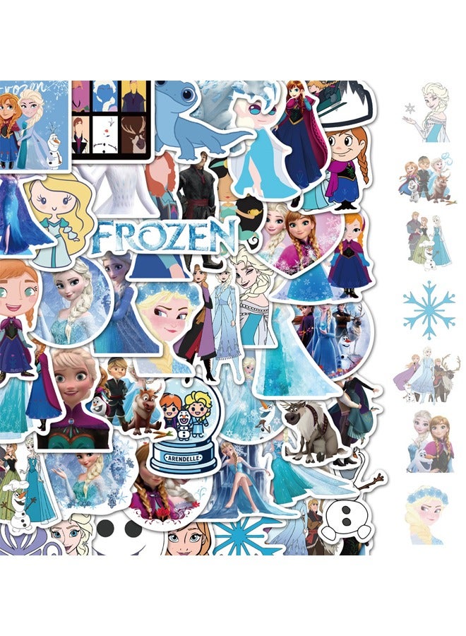 50-Piece Disney Cartoon Frozen Personalized Decoration Guitar Notebook Luggage DIY Waterproof Stickers - Image 2