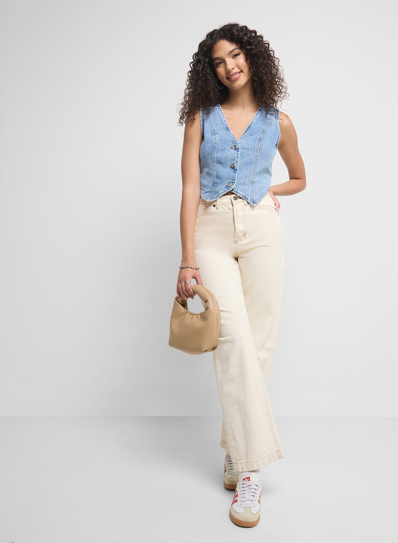 Ginger Denim Button Up Vest  - Image 4