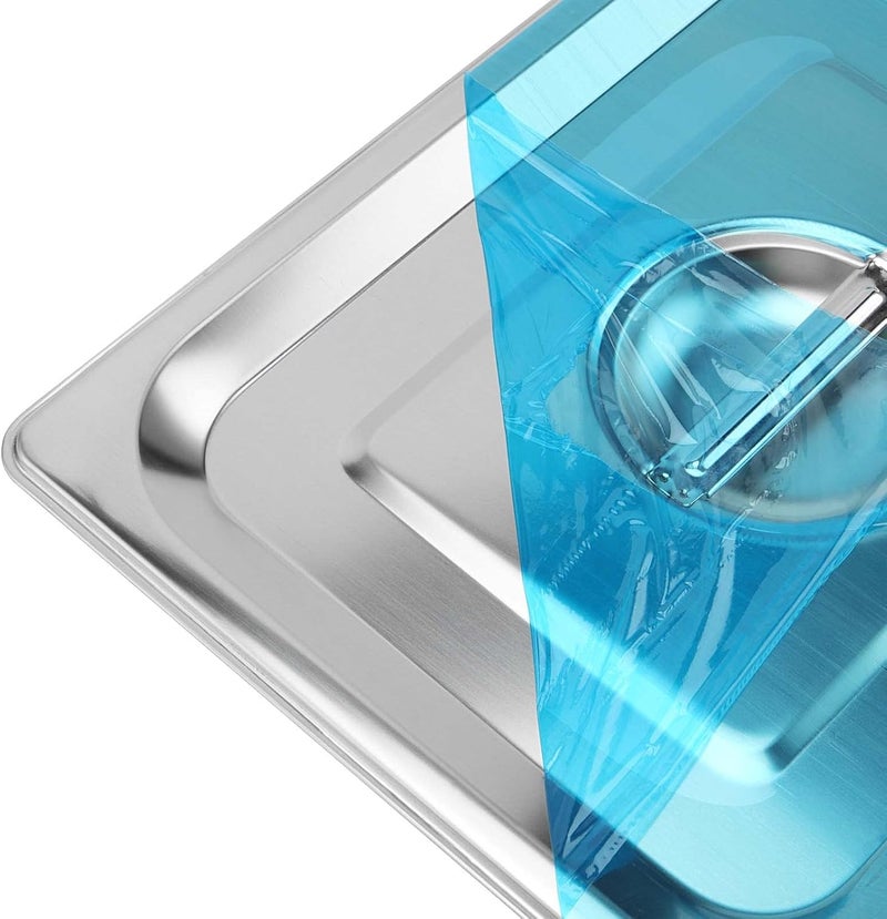 JAPCHET غطاء طاولة بخار من ستانلس ستيل بحجم 12 - 4 قطع مع مقبض لغطاء طاولة الفندق للمطبخ والفندق والمطعم والحفلات فضي - Image 3