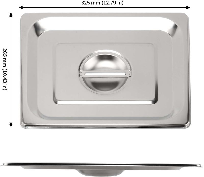 JAPCHET غطاء طاولة بخار من ستانلس ستيل بحجم 12 - 4 قطع مع مقبض لغطاء طاولة الفندق للمطبخ والفندق والمطعم والحفلات فضي - Image 2