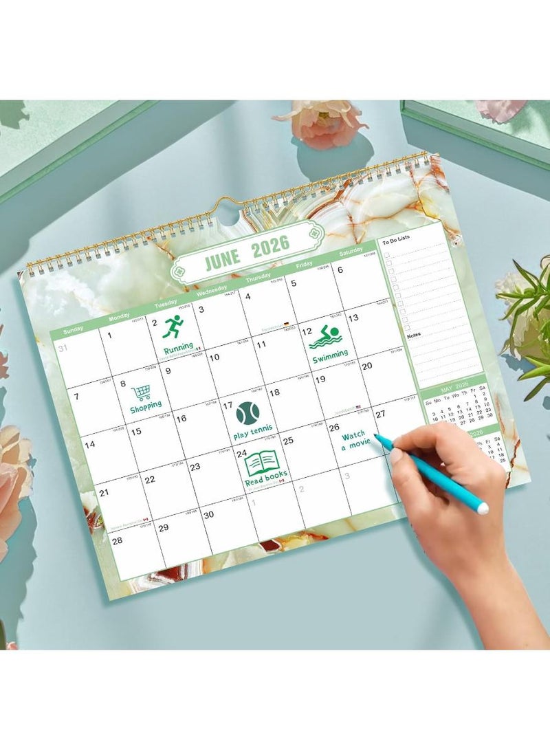 Wall Monthly Calendar 2026-2027,18-Month Wall Calendar From Jan.2026-Jun.2027, 38cm x 30cm, Large Daily Blocks - Image 3