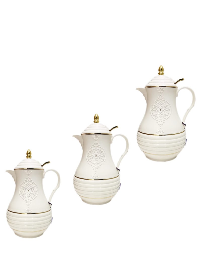 Rose Tea pearl white flask consisting of three pieces (1.5 liters + 1 liter + 0.6 liter) - Image 2