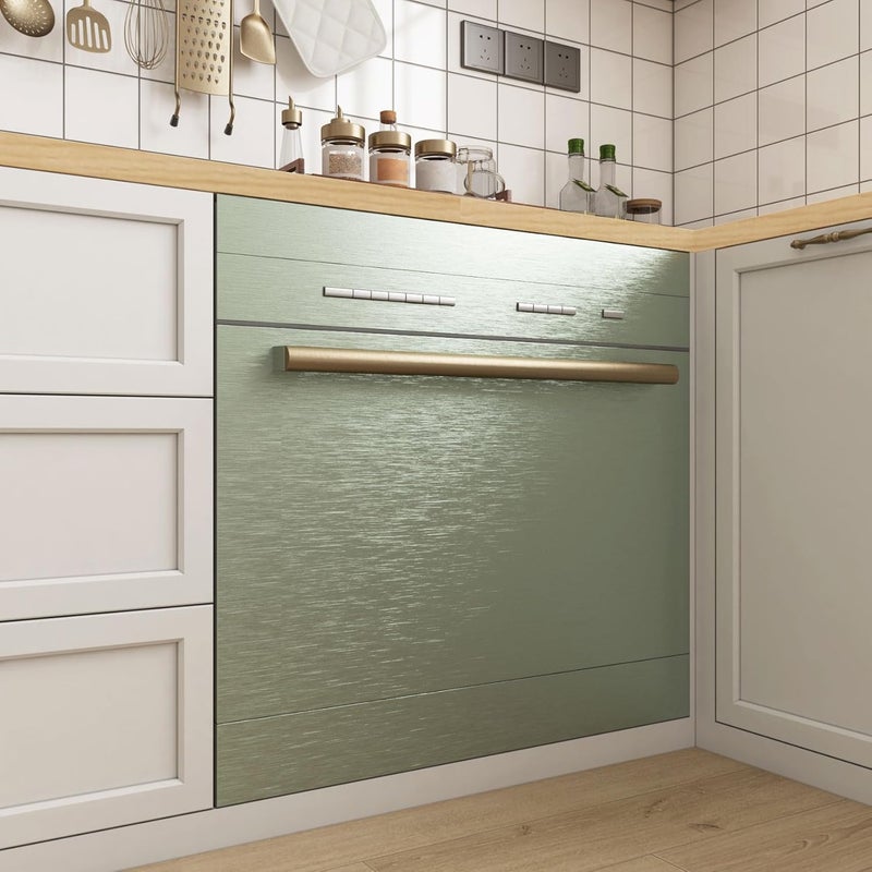 LACHEERY 40 cm x 700 cm Film for Furniture Mint Green Adhesive Film Furniture Metal Look Shiny Green Vinyl Kitchen Foils Green Waterproof Adhesive Film Metallic Decorative Kitchen Wallpaper for - Image 2