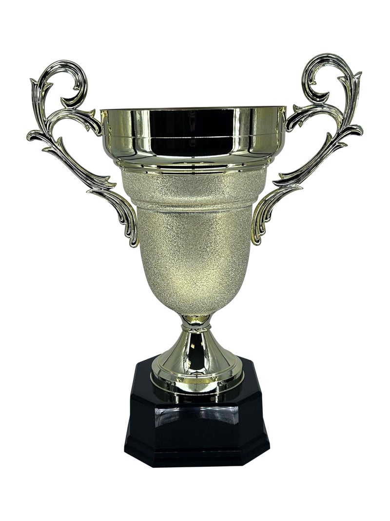 Express Medals Elegant Giant 26.5 Inch Tall by 22 Inch Wide at The Decorative Handles Trophy Cup with Gold-Tone Finish, and Solid Black Base. Trophy Weighs in at 7 Pounds. - Image 1