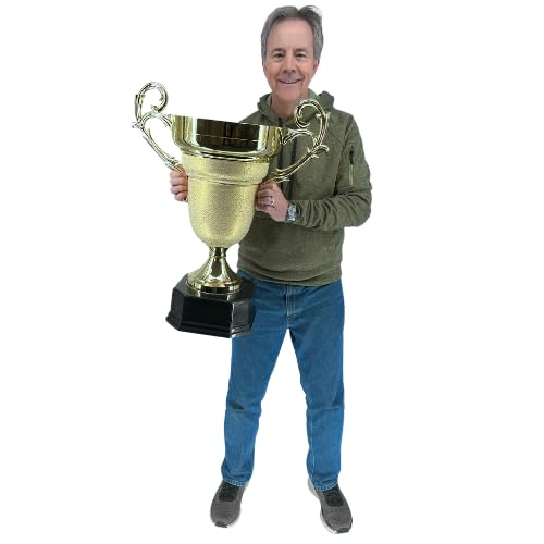 Express Medals Elegant Giant 26.5 Inch Tall by 22 Inch Wide at The Decorative Handles Trophy Cup with Gold-Tone Finish, and Solid Black Base. Trophy Weighs in at 7 Pounds. - Image 2