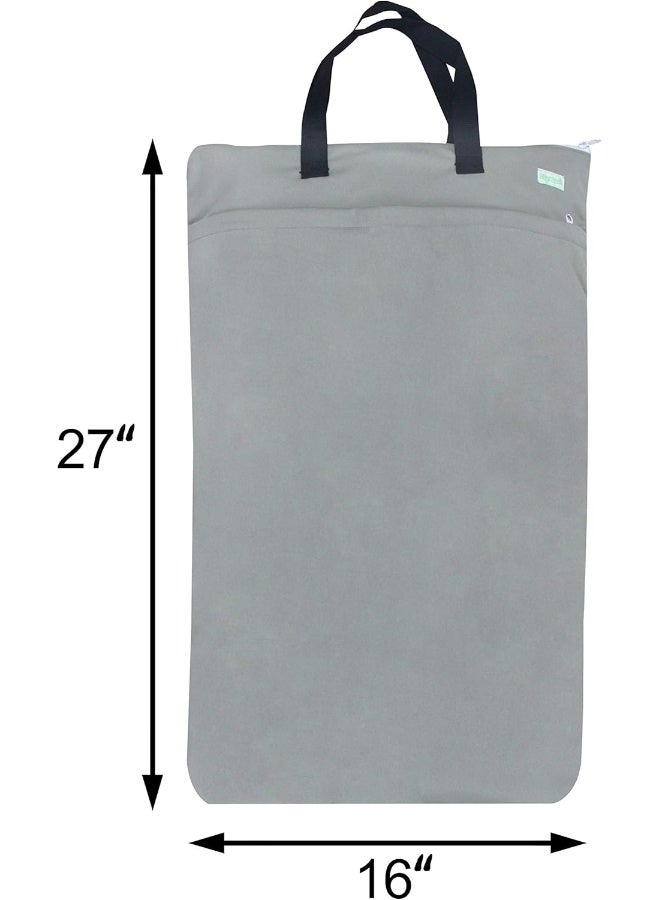 wegreeco Reusable Hanging Wet Dry Cloth Diaper Bag (Grey) - Image 2