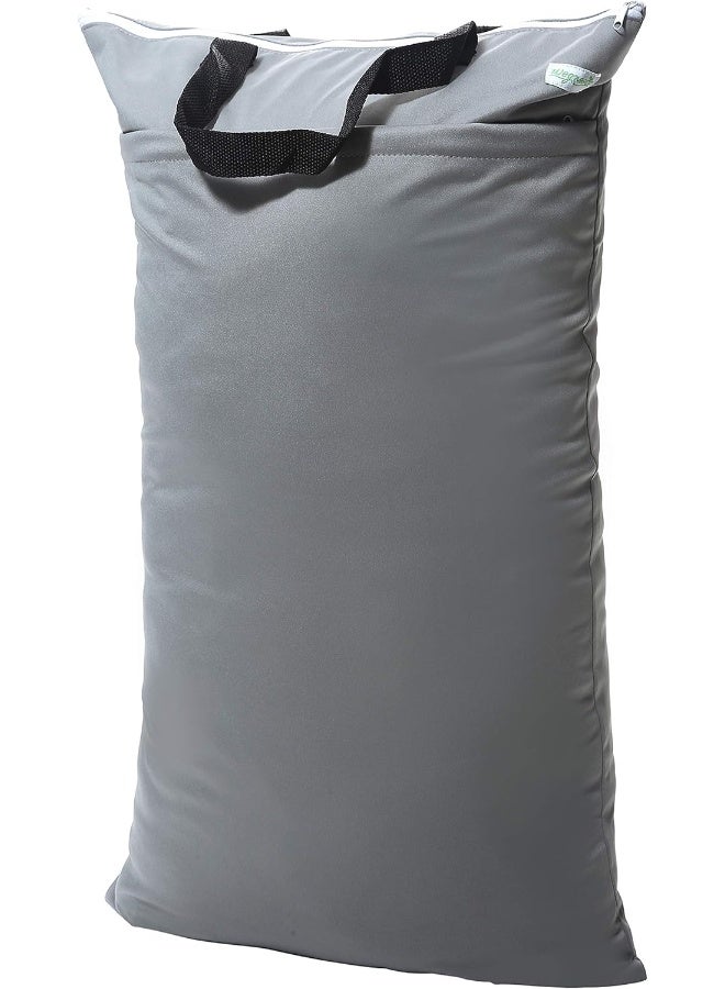 wegreeco Reusable Hanging Wet Dry Cloth Diaper Bag (Grey) - Image 1