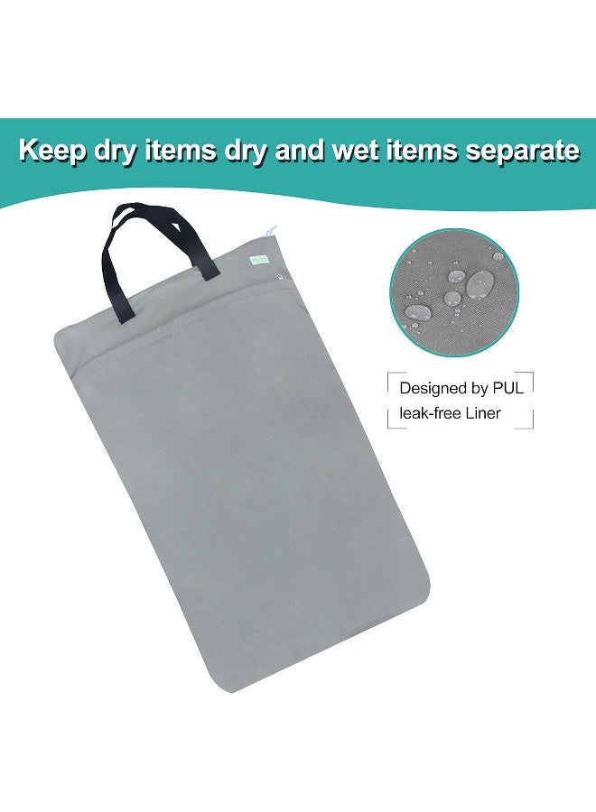 wegreeco Reusable Hanging Wet Dry Cloth Diaper Bag (Grey) - Image 4
