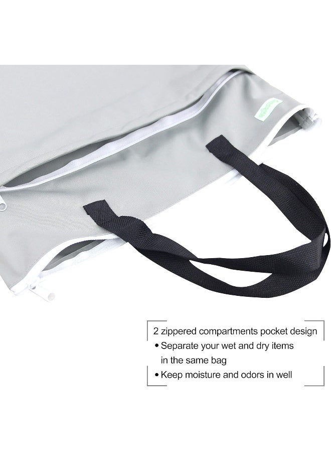 wegreeco Reusable Hanging Wet Dry Cloth Diaper Bag (Grey) - Image 5