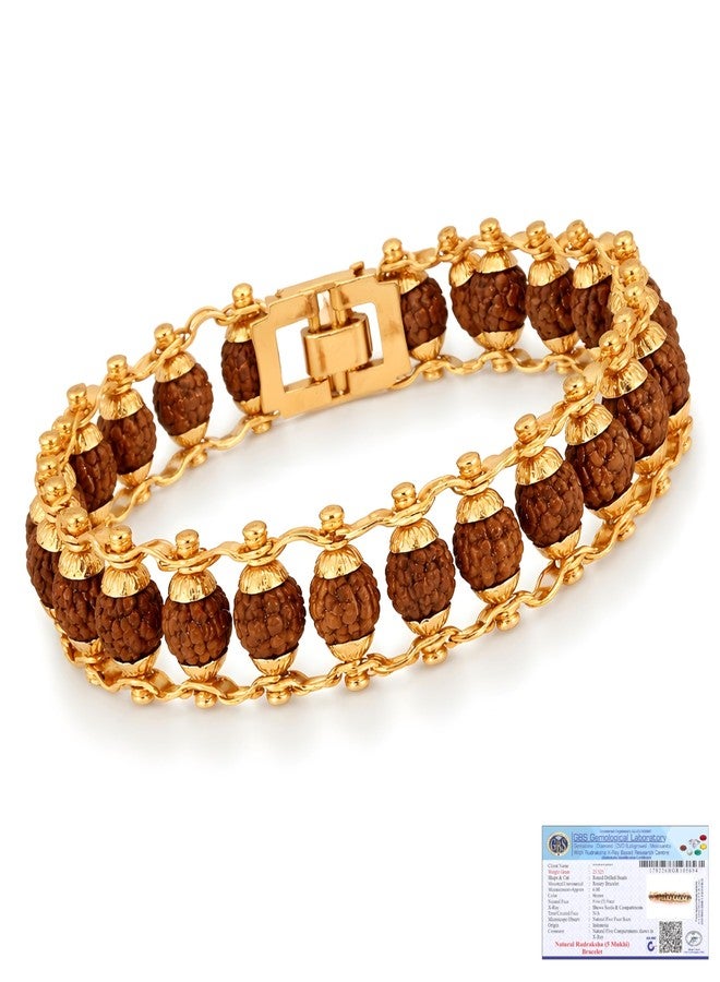 Gratify Divine Rudraksha Gold-Plated Bracelet | Energized Spiritual Beads with Authenticity Certificate | Meditation, Protection & Positivity Bracelet for Men & Women (Pack of 1) - Image 1