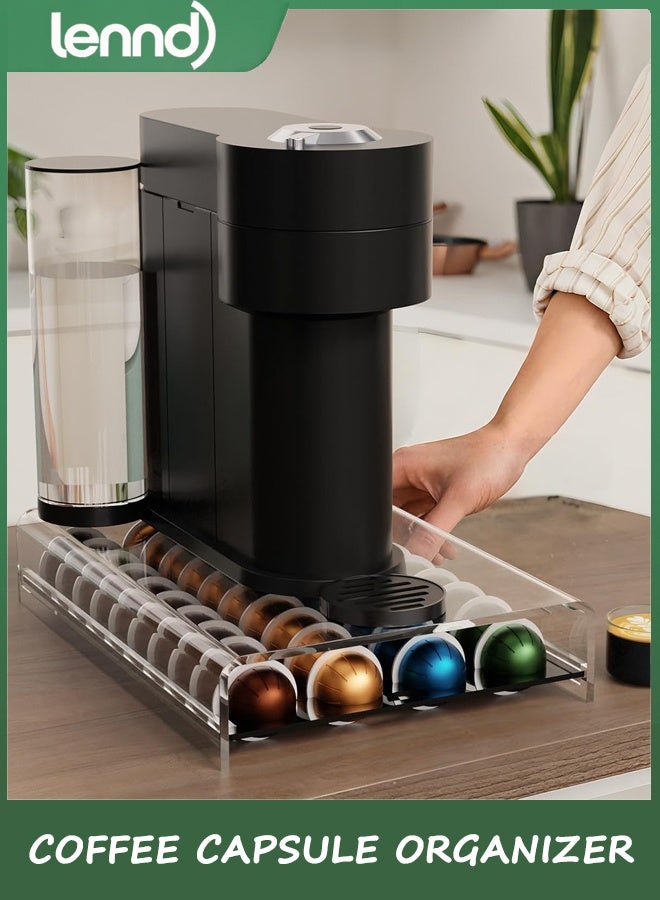 لينند درج التخزين لحامل كوب القهوة نيسبريسو لمنظم كبسولة القهوة الأكريليكية - 40 كوب - Image 2