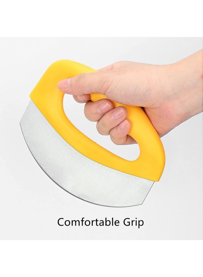 كيمايا سكين بيتزا هزاز من الفولاذ المقاوم للصدأ مع غطاء للشفرة | قاطع بيتزا حاد للغاية لتقطيع مثالي | أداة تقطيع بيتزا متينة، قاطع بيتزا أساسي في كل منزل (عبوة من قطعة واحدة) - Image 3