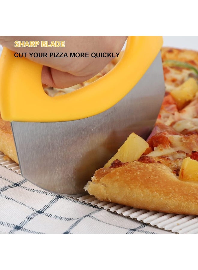 كيمايا سكين بيتزا هزاز من الفولاذ المقاوم للصدأ مع غطاء للشفرة | قاطع بيتزا حاد للغاية لتقطيع مثالي | أداة تقطيع بيتزا متينة، قاطع بيتزا أساسي في كل منزل (عبوة من قطعة واحدة) - Image 5