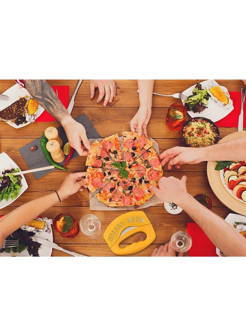 كيمايا سكين بيتزا هزاز من الفولاذ المقاوم للصدأ مع غطاء للشفرة | قاطع بيتزا حاد للغاية لتقطيع مثالي | أداة تقطيع بيتزا متينة، قاطع بيتزا أساسي في كل منزل (عبوة من قطعة واحدة) - Image 4