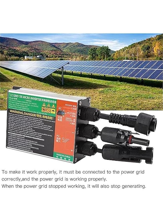 Generic Compact Micro Solar Inverter for Small Solar Systems, Efficient Grid Tie for Proper Electricity Generation, Safety Precautions, Easy Installation - 600W (GMI-180L-AC110V)  - Image 2