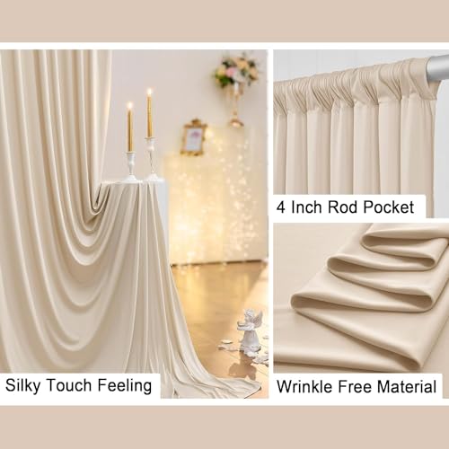 HomeArt Wrinkle-Free Screen Backdrop Background Curtain for Product Photography, Photoshoot, Video Production, YouTube Live Streaming, VFX Editing, Instagram Reels (4 x 8 Feet, Beige-Skin) - Image 2