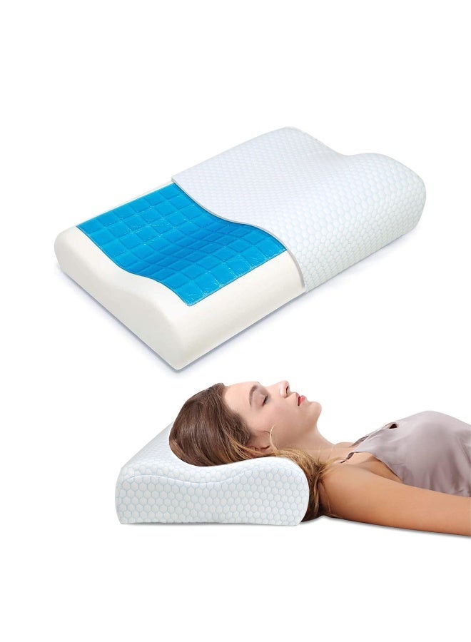 Rest Cooling Gel Memory Foam Pillow Neck Contour Cervical Orthopedic Bed Pillow  - Image 1