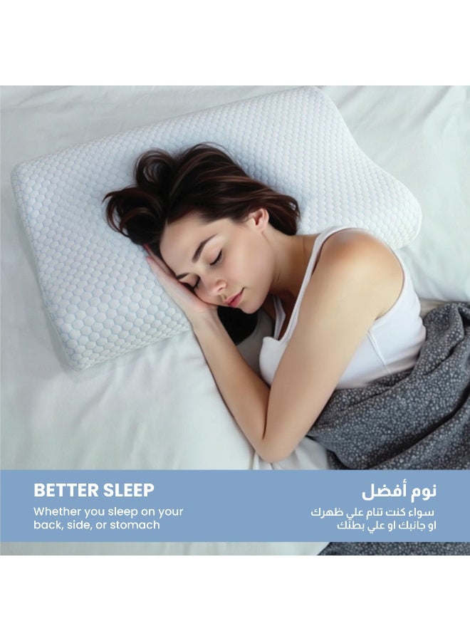 Rest Cooling Gel Memory Foam Pillow Neck Contour Cervical Orthopedic Bed Pillow  - Image 5