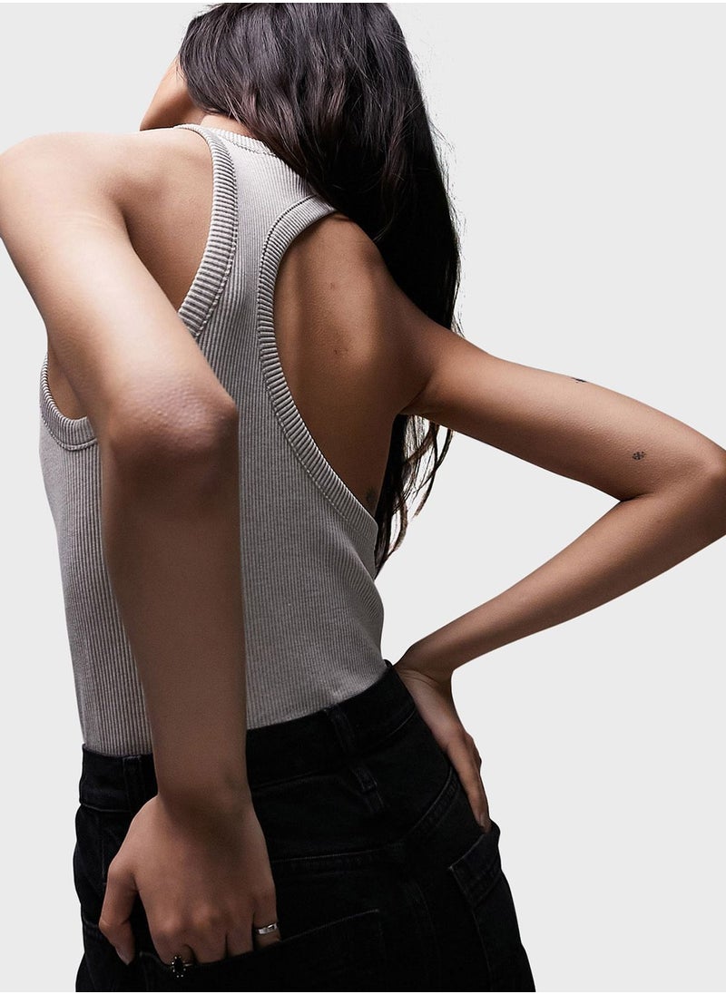 TOPSHOP - V-Neck Ribbed Bodysuit - Image 1