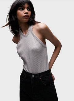 TOPSHOP V-Neck Ribbed Bodysuit  - Image 1