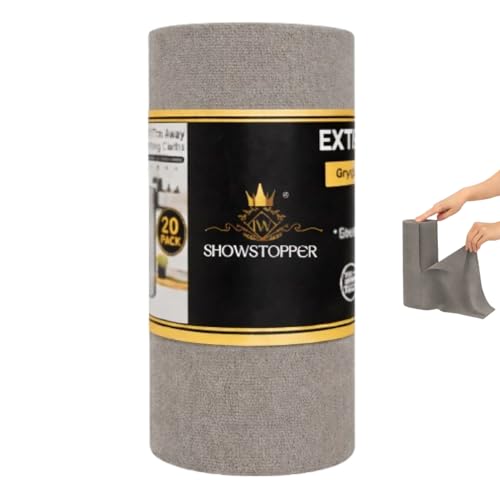 SHOWSTOPPER Microfiber Cleaning Cloth Roll, Reusable Tear Away Microfiber Towels,Washable, Ultra Absorbent, Rags Cleaning, Dishcloths, Cleaning Cloth for Car, Home or Kitchen. (LIGHT GREY, 25cm X 25cm) - Image 1