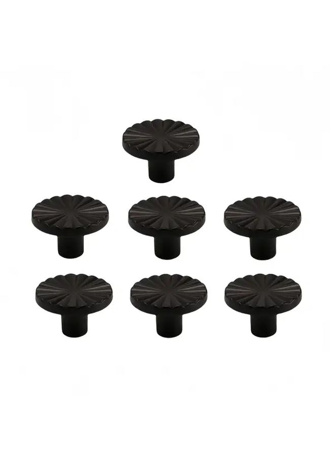 7 Pcs Set Door Handles For Bedside Tables Vanity Dresser Simple Matte Black Plastic Pulls Cabinet Knobs - Image 2