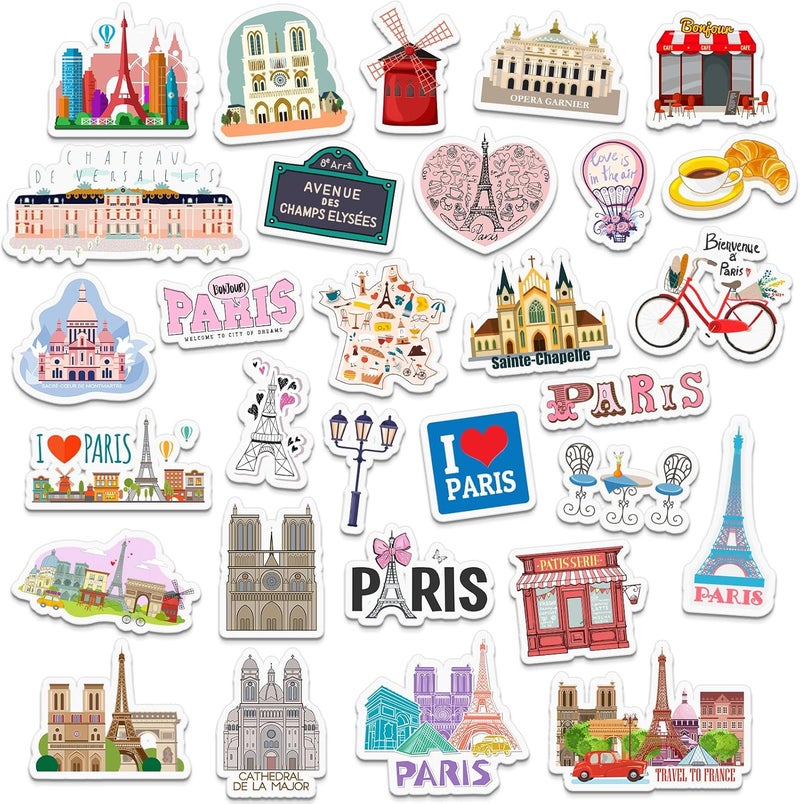 Konohan 30 Pcs Paris Souvenirs Gifts Paris Magnet for Refrigerator City Magnetic Refrigerator Stickers for Home Decoration - Image 1
