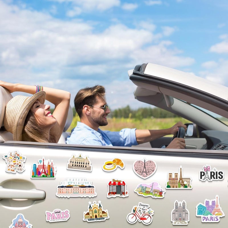 Konohan 30 Pcs Paris Souvenirs Gifts Paris Magnet for Refrigerator City Magnetic Refrigerator Stickers for Home Decoration - Image 5