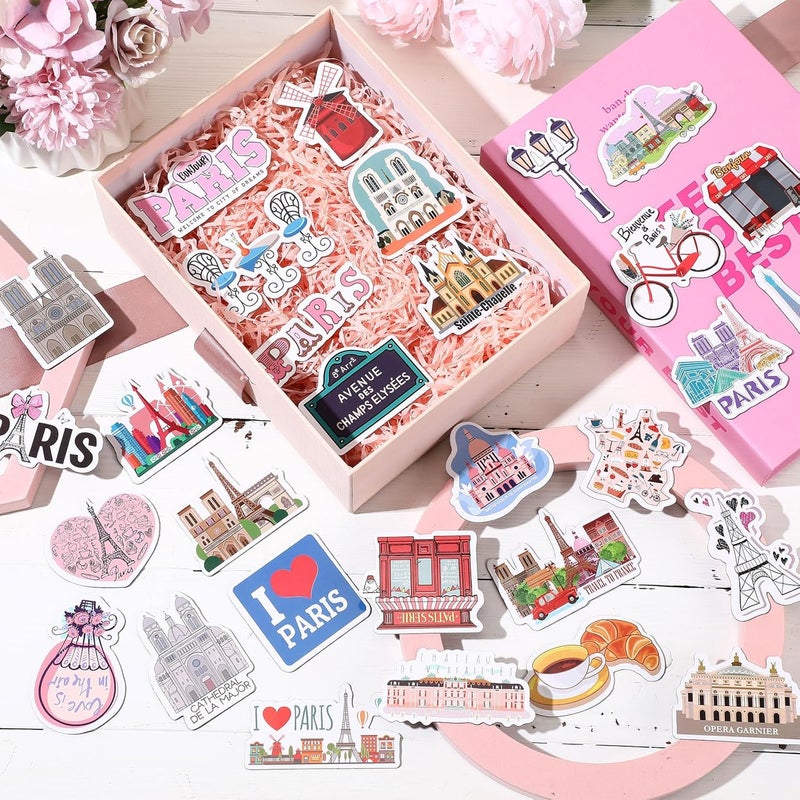 Konohan 30 Pcs Paris Souvenirs Gifts Paris Magnet for Refrigerator City Magnetic Refrigerator Stickers for Home Decoration - Image 3