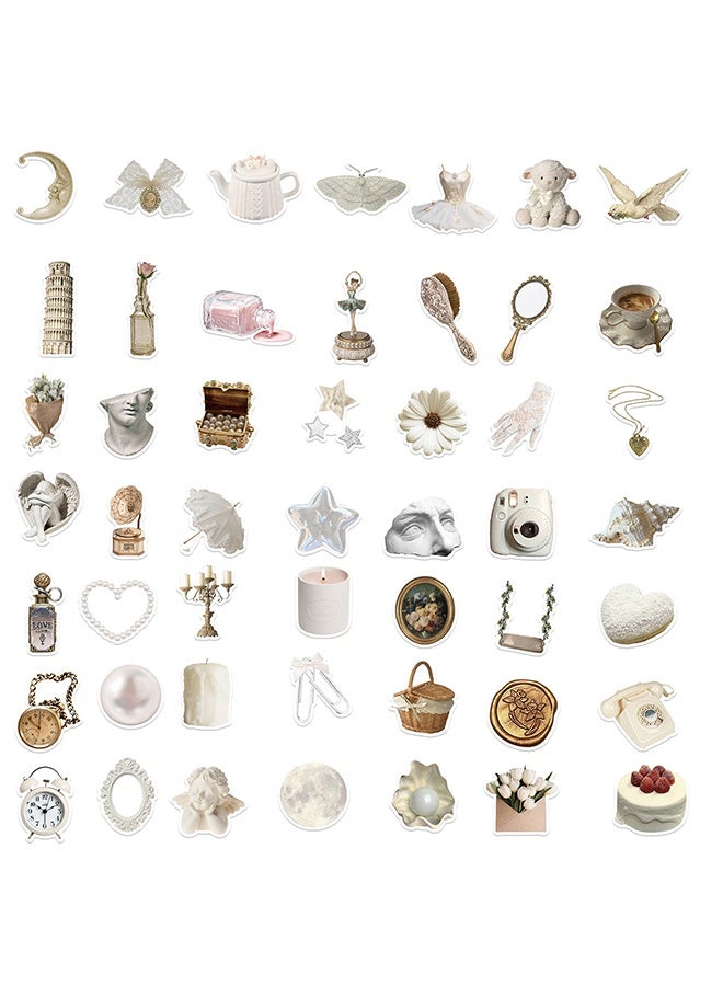 Ocean 50 Pcs White Gentle Trendy Diy Stickers, Students Prize Stickers Suitable for Laptops, Guita, Water Bottles, Skateboards, Suitcases, Car Bumpers, Stickers for Children, Girl and Teenagers  - Image 3