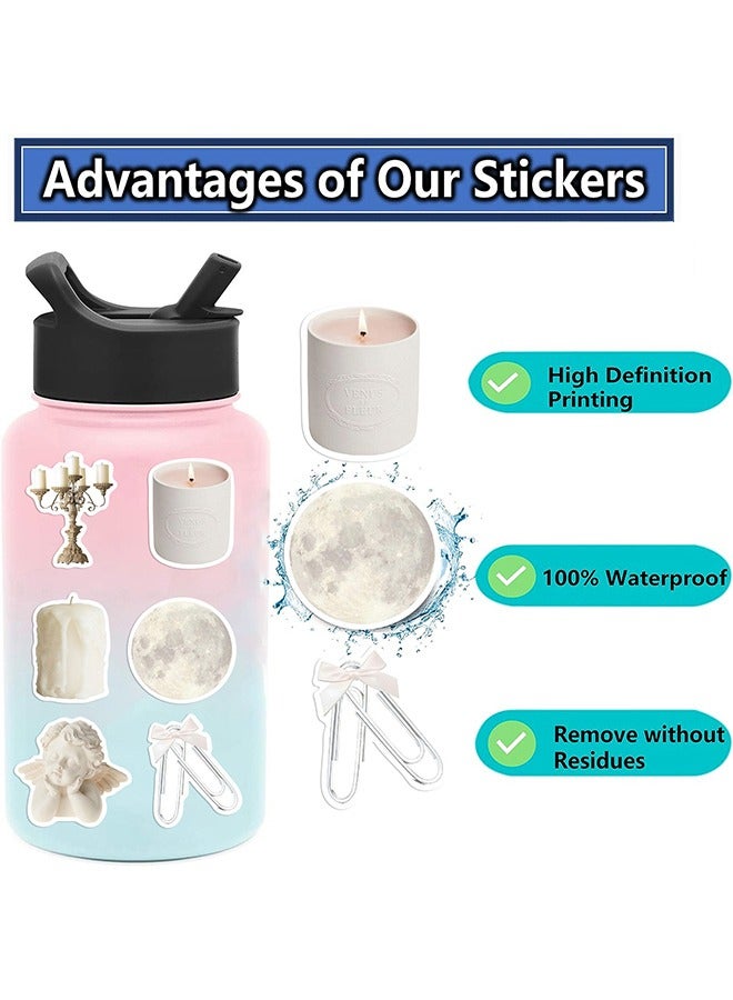 Ocean 50 Pcs White Gentle Trendy Diy Stickers, Students Prize Stickers Suitable for Laptops, Guita, Water Bottles, Skateboards, Suitcases, Car Bumpers, Stickers for Children, Girl and Teenagers  - Image 4