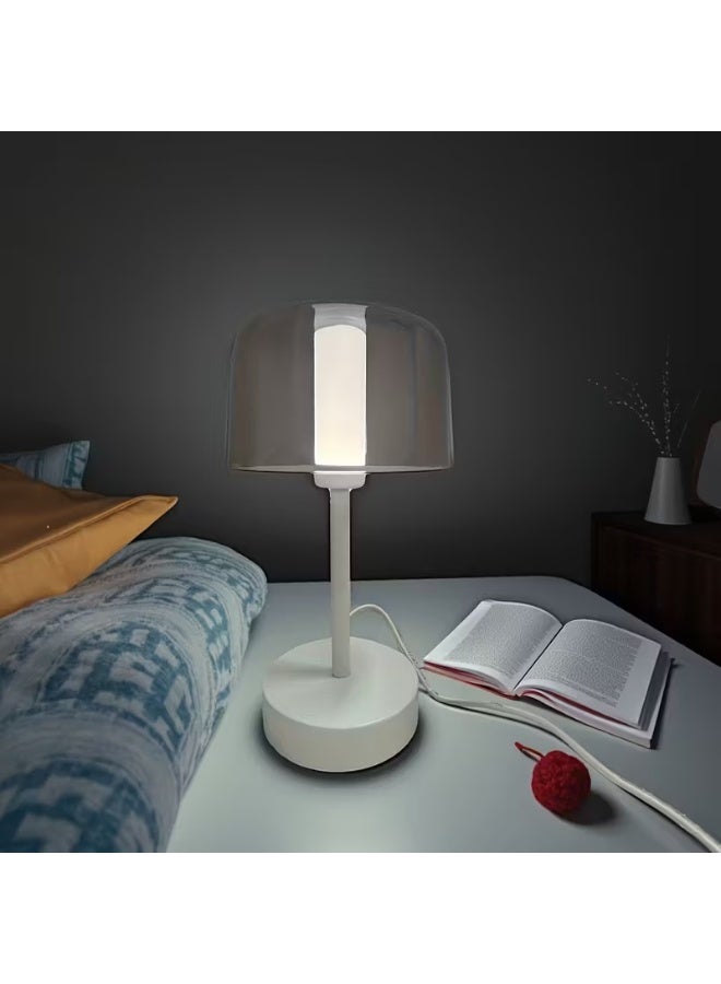 HIAS Effortless Glow Rechargeable LED Table Lamp – Touch Sensor Cordless Desk Light with 3 Brightness Levels, Warm White & Neutral Light, USB/Battery Operated Portable Night Lamp for Bedroom, Bedside, Office, Restaurant, Hotel & Bar Decor (White) - Image 3