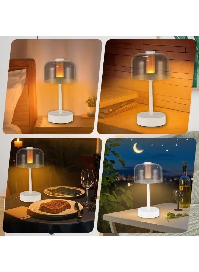 HIAS Effortless Glow Rechargeable LED Table Lamp – Touch Sensor Cordless Desk Light with 3 Brightness Levels, Warm White & Neutral Light, USB/Battery Operated Portable Night Lamp for Bedroom, Bedside, Office, Restaurant, Hotel & Bar Decor (White) - Image 4