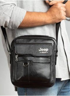 Jeep Buluo Men's Leather Cross Bag -Black  - Image 1