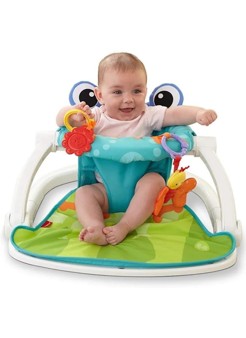LO.BABY.VE Portable Baby Chair Sit-Me-Up Floor Seat with Developmental Toys & Machine Washable Seat Pad, Froggy  - Image 2