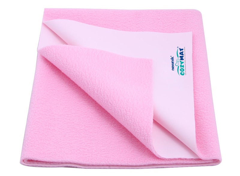 Newnik Baby Mat Waterproof Dry Sheet/Reusable Absorbent Sheets/Underpads (Size: 200cm X 260cm) Pink, Double Bed - Image 1