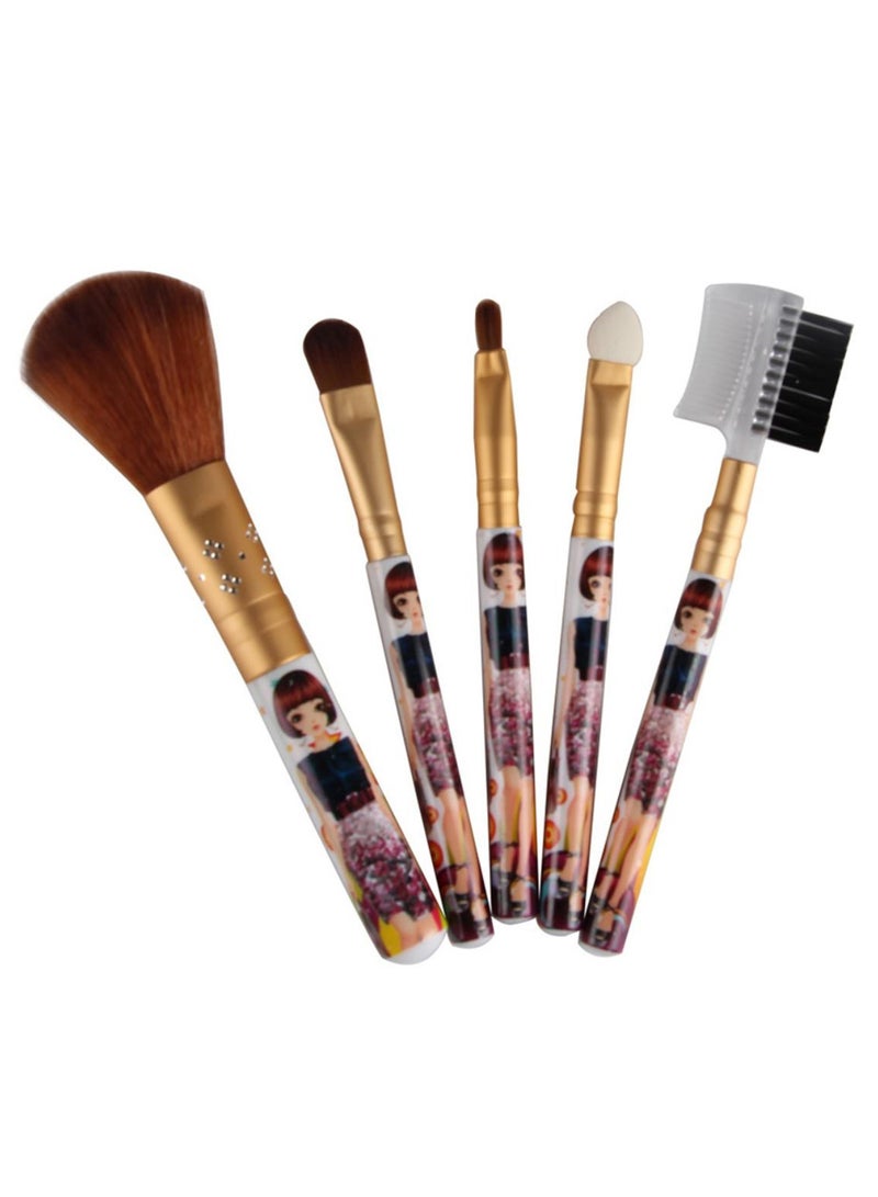 5-Piece Makeup Brush Set Multicolour - Image 2