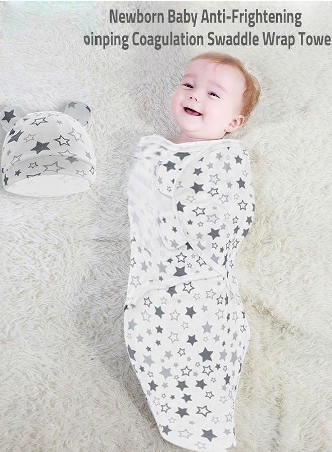 Bukela 6 PCS Baby Swaddle Blanket Wrap Cap Set Newborn Infant Sleep Sack With Caps 100% Breathable Cotton 0-4 Month - Image 2