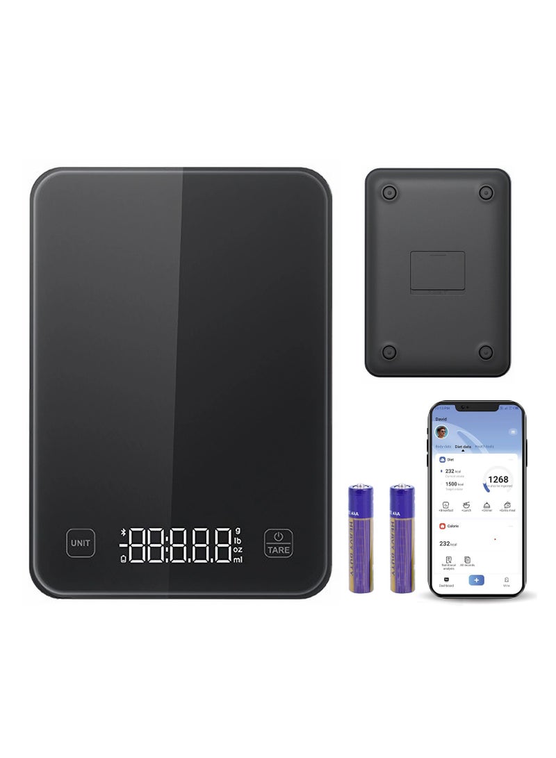 إيسي ميزان مطبخ رقمي، ميزان طعام ذكي لقياس أونصات وجرامات الطعام، تطبيق حاسبة غذائية ووظيفة الوزن الصافي، ميزان قهوة للحمية الغذائية، الكيتو، الماكرو، السعرات الحرارية، الطبخ - Image 1
