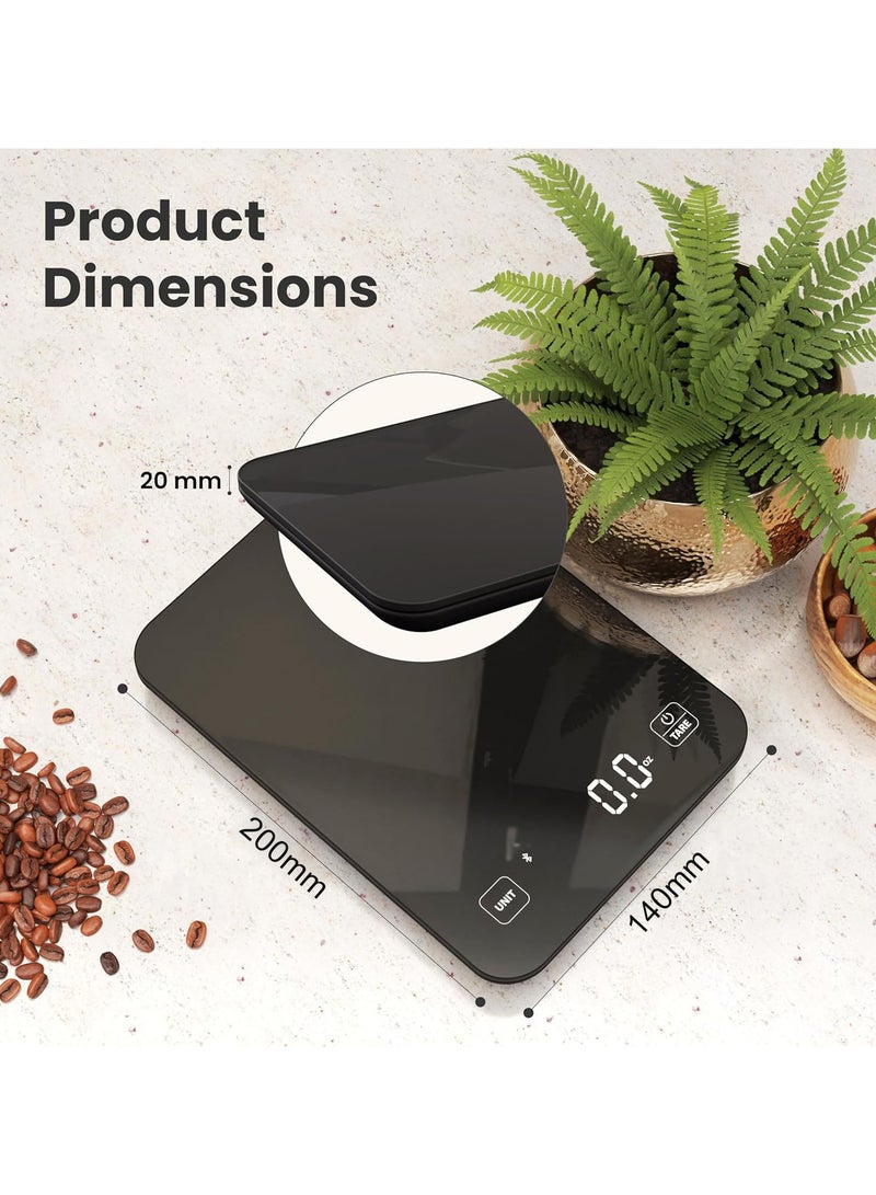إيسي ميزان مطبخ رقمي، ميزان طعام ذكي لقياس أونصات وجرامات الطعام، تطبيق حاسبة غذائية ووظيفة الوزن الصافي، ميزان قهوة للحمية الغذائية، الكيتو، الماكرو، السعرات الحرارية، الطبخ - Image 3