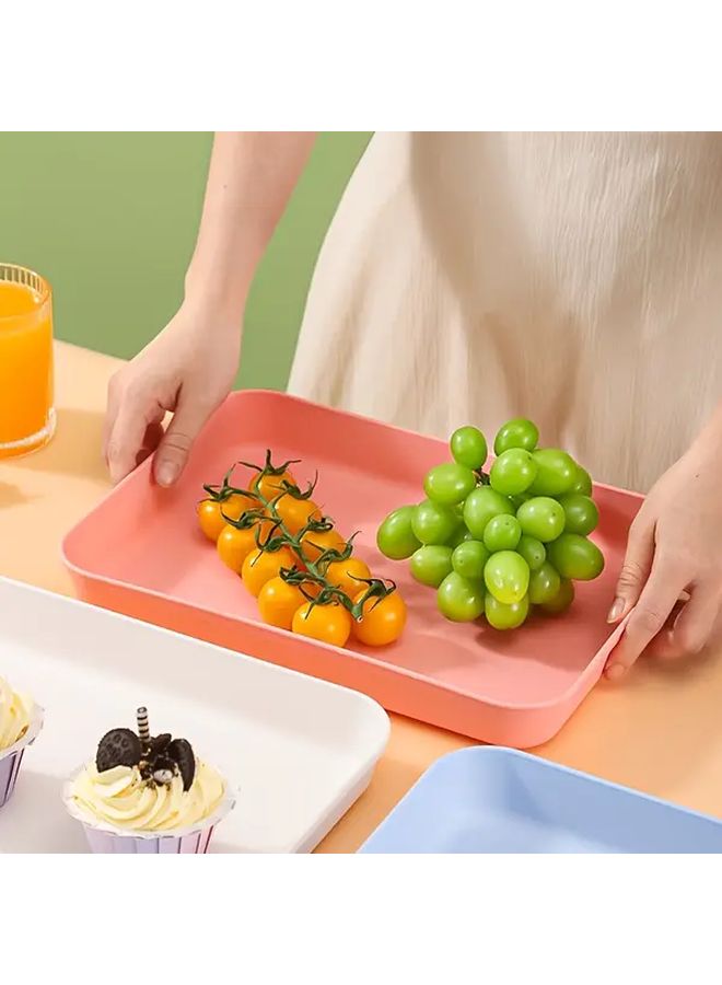 Pink Medium Plastic Reusable Serving Tray Stackable Durable For Food Display - Image 2