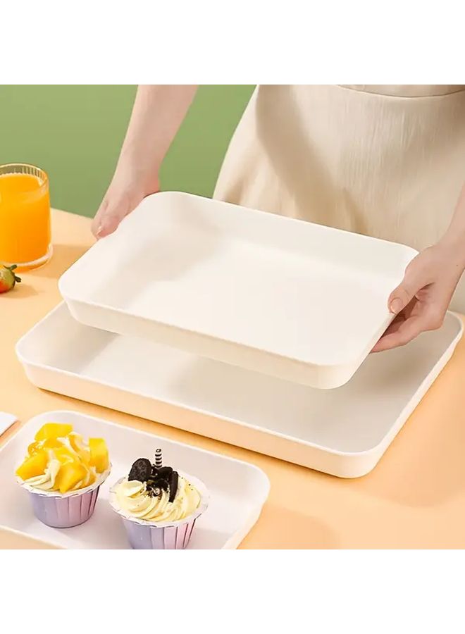 Pink Medium Plastic Reusable Serving Tray Stackable Durable For Food Display - Image 1