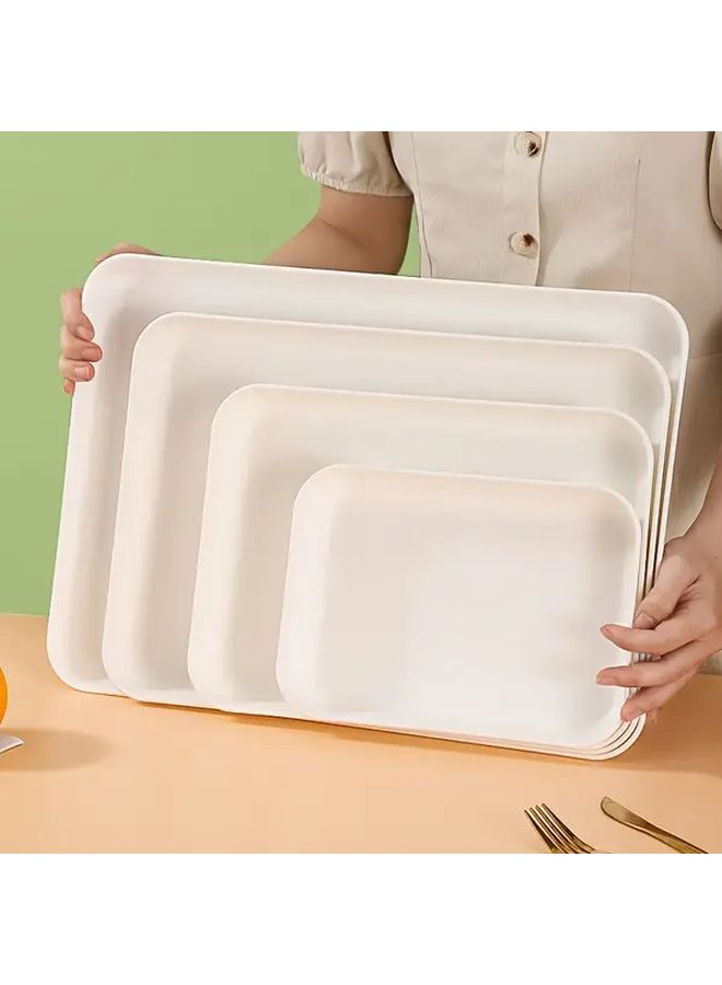 Pink Medium Plastic Reusable Serving Tray Stackable Durable For Food Display - Image 4