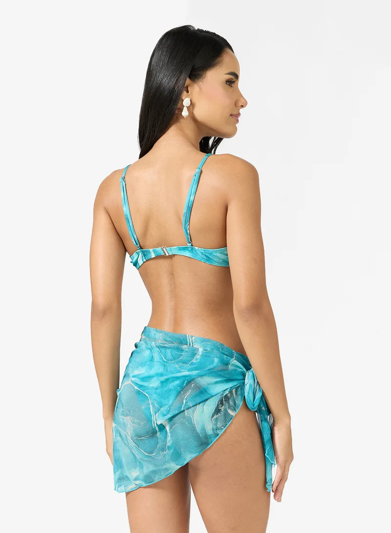 Ginger 3 PC Floral Bikini with Cover Up Set