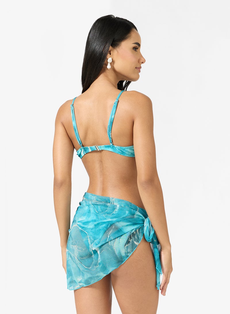 Ginger 3 PC Floral Bikini with Cover Up Set - Image 2