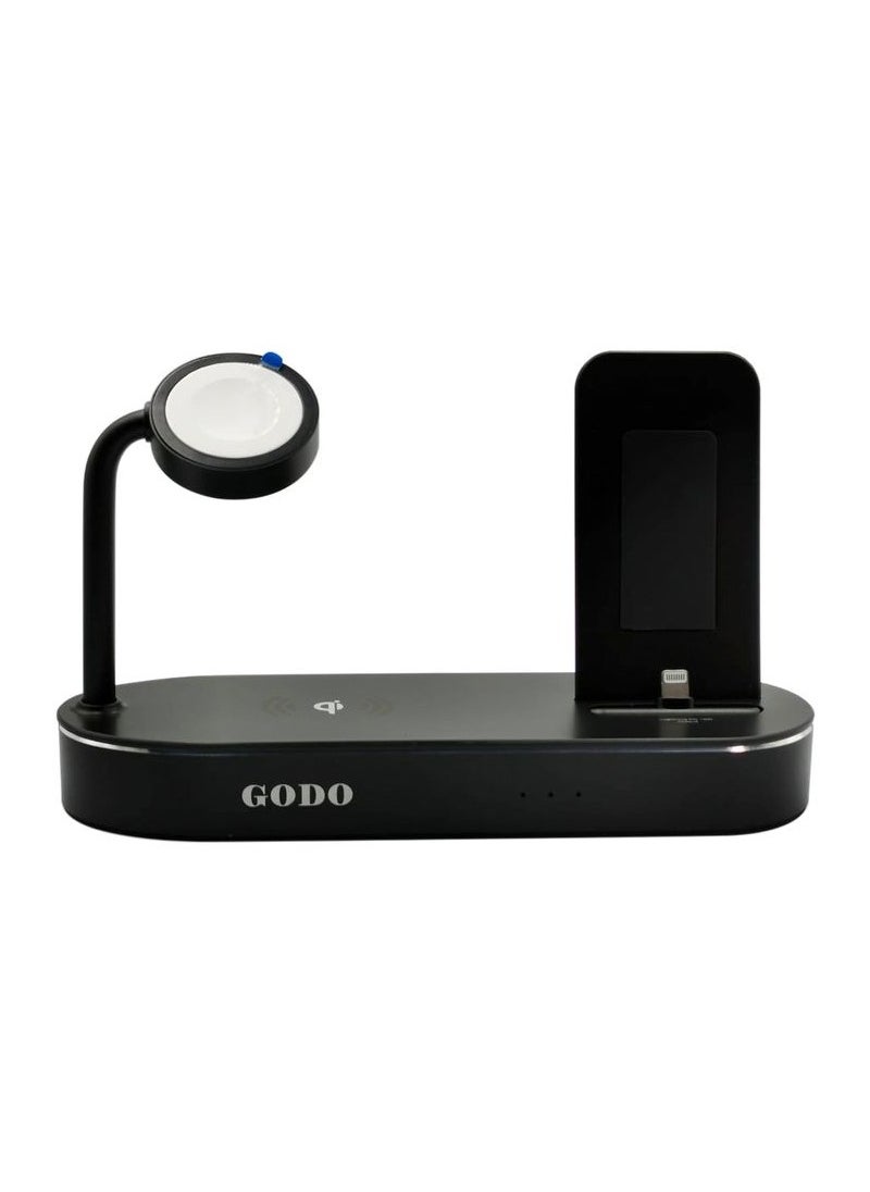 Godo - G0D0 GD-C415, Complete  Charging Dock, 4 in 1 Wireless Fast Charging Dock Aluminum, Output 5W, Wireless 10W, C94 Lightning 18W, USB-A 24W - Image 1