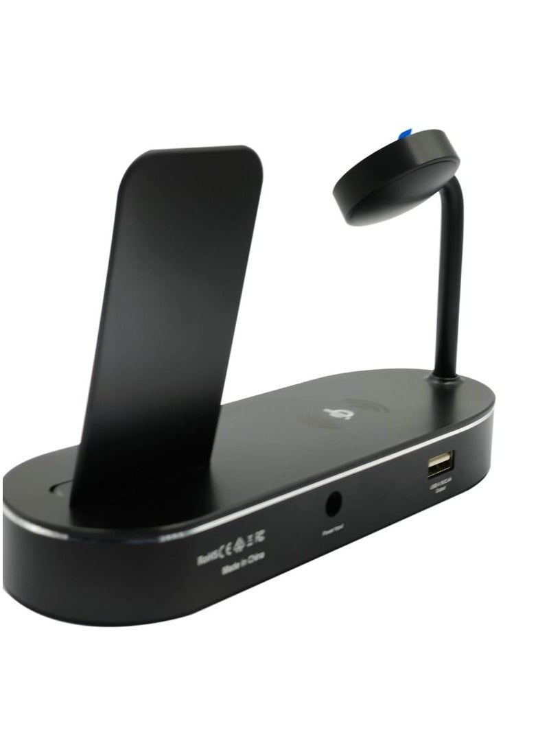 Godo - G0D0 GD-C415, Complete  Charging Dock, 4 in 1 Wireless Fast Charging Dock Aluminum, Output 5W, Wireless 10W, C94 Lightning 18W, USB-A 24W - Image 1