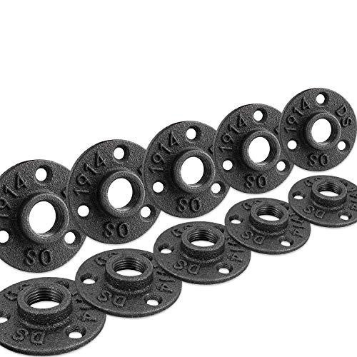 Home TZH 3/4" Floor Flange, Malleable iron Pipe Fittings for Industrial vintage style, Flanges with Threaded Hole for DIY Project/Furniture/Shelving Decoration (10 Pack) - Image 1